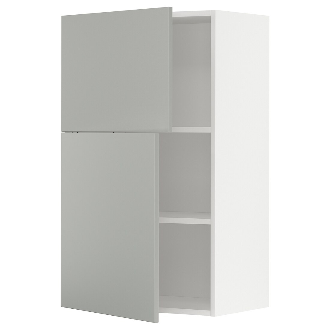 IKEA METOD Навесной шкаф с полками / 2 дверцы, белый / Хавсторп светло-серый, 60x100 см 29539392 | 295.393.92