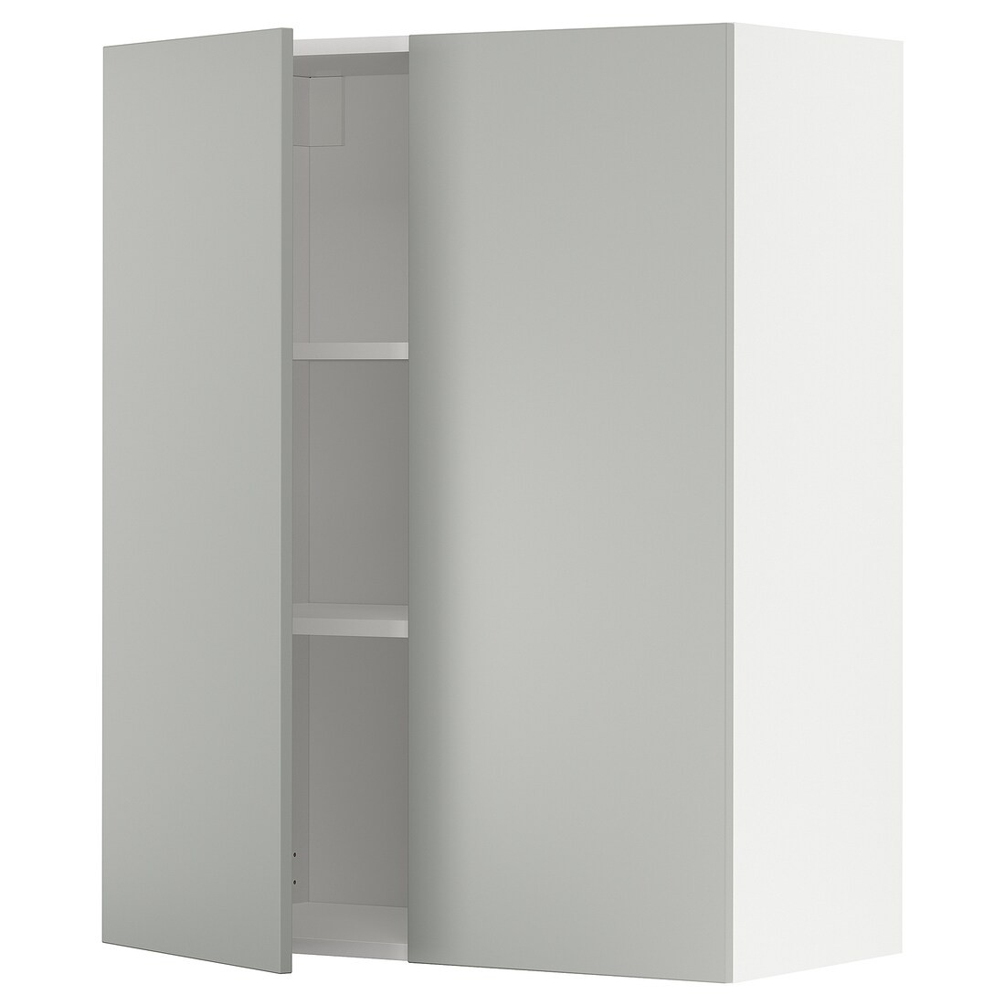 IKEA METOD Навесной шкаф с полками / 2 дверцы, белый / Хавсторп светло-серый, 80x100 см 99538365 995.383.65