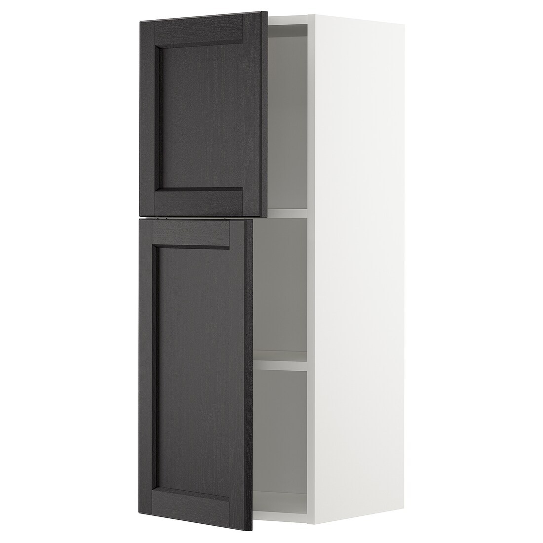 IKEA METOD МЕТОД Навесной шкаф с полками / 2 дверцы, белый / Lerhyttan черная морилка 99458194 | 994.581.94