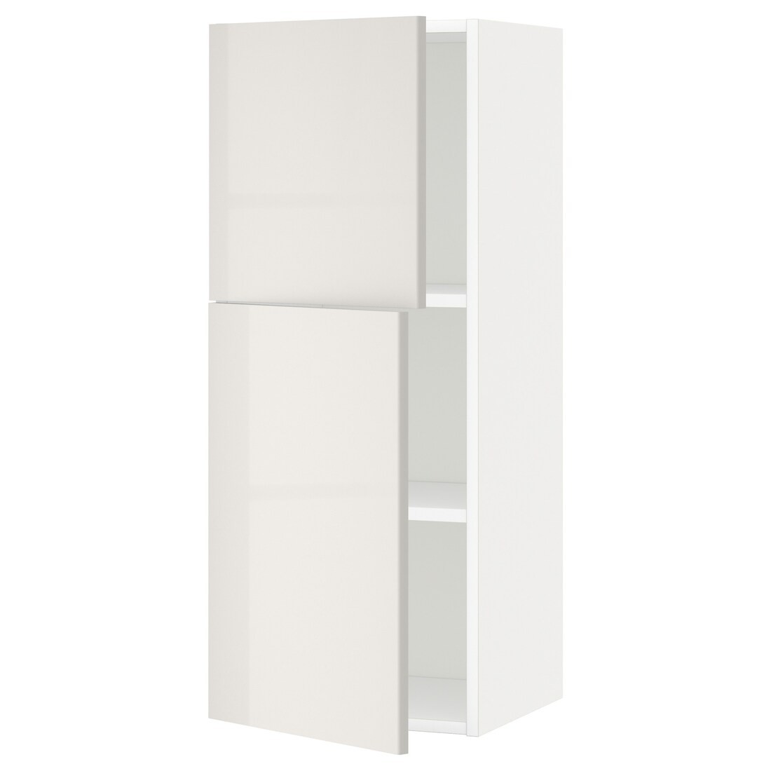 IKEA METOD МЕТОД Навесной шкаф с полками / 2 дверцы, белый / Ringhult светло-серый, 40x100 см 39456598 | 394.565.98