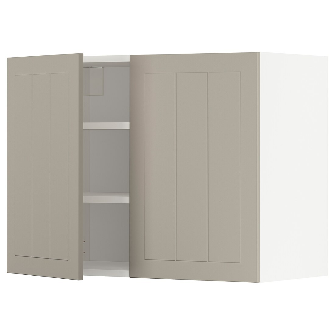IKEA METOD МЕТОД Навесной шкаф с полками / 2 дверцы, белый / Stensund бежевый, 80x60 см 29459743 294.597.43