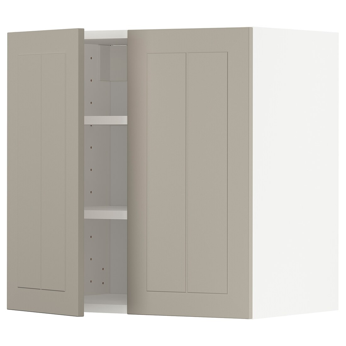 IKEA METOD МЕТОД Навесной шкаф с полками / 2 дверцы, белый / Stensund бежевый, 60x60 см 09468588 | 094.685.88