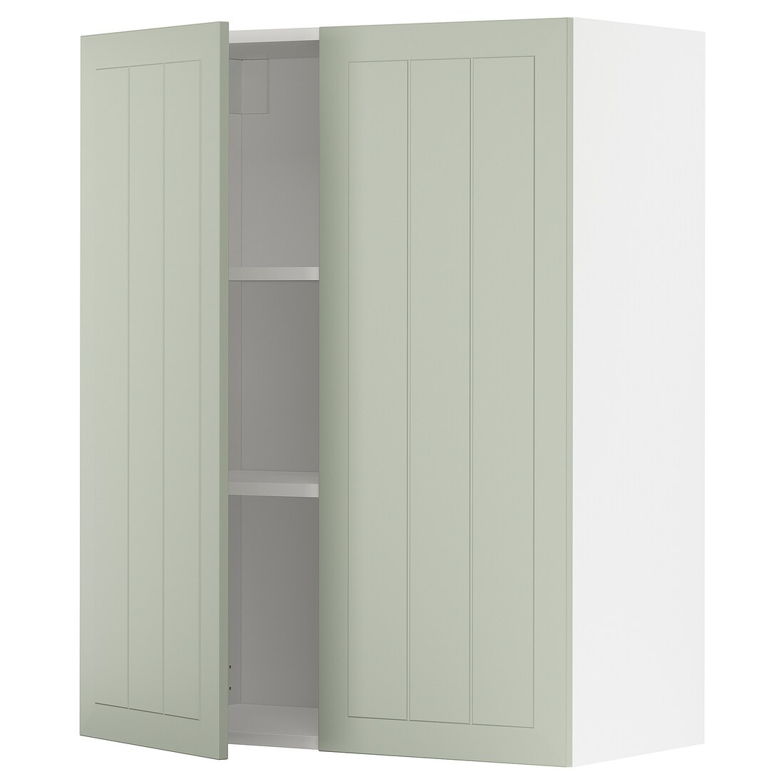IKEA METOD МЕТОД Навесной шкаф с полками / 2 дверцы, белый / Stensund светло-зеленый, 80x100 см 39487547 394.875.47