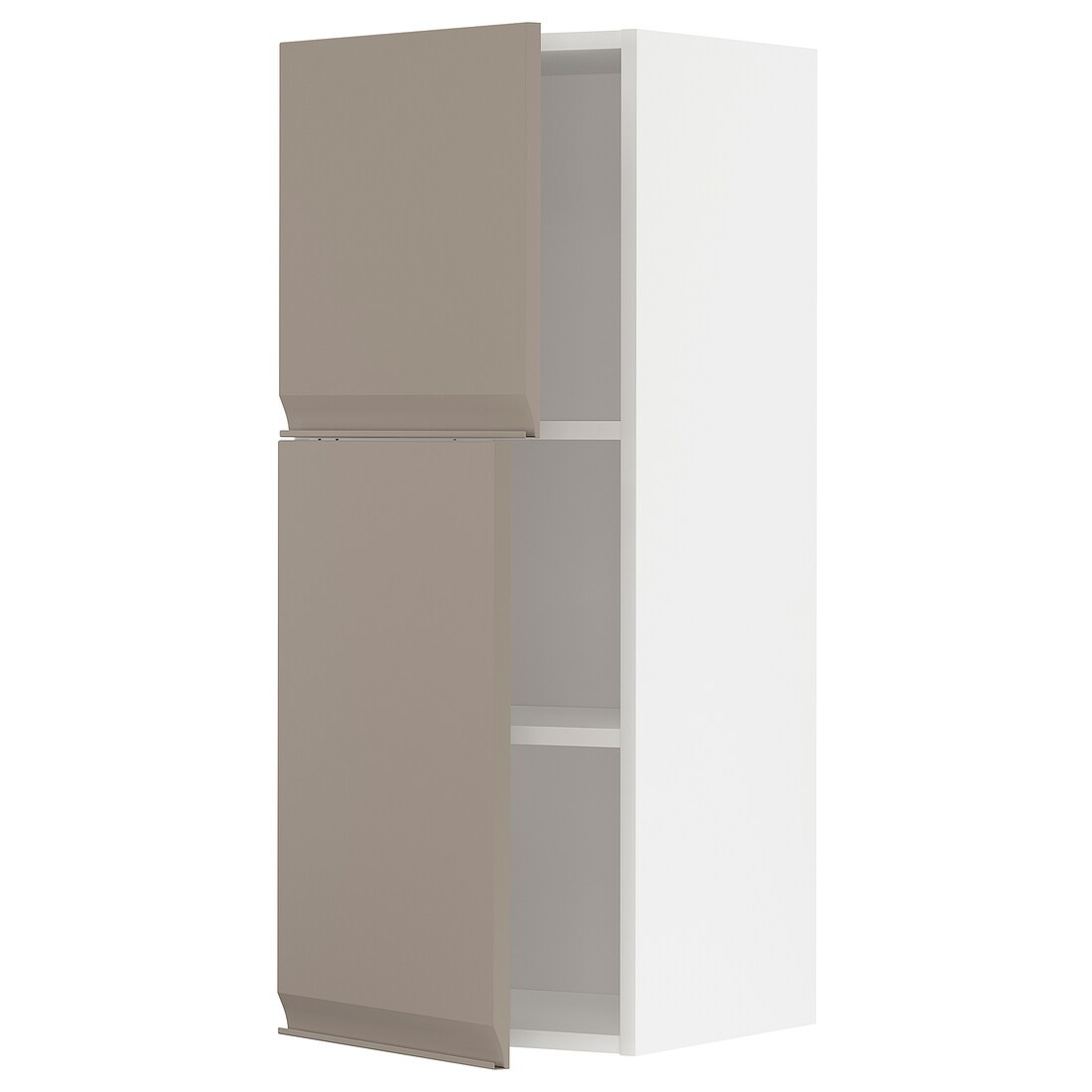 IKEA METOD МЕТОД Навесной шкаф с полками / 2 дверцы, белый / Upplöv матовый темно-бежевый, 40x100 см 89491716 | 894.917.16