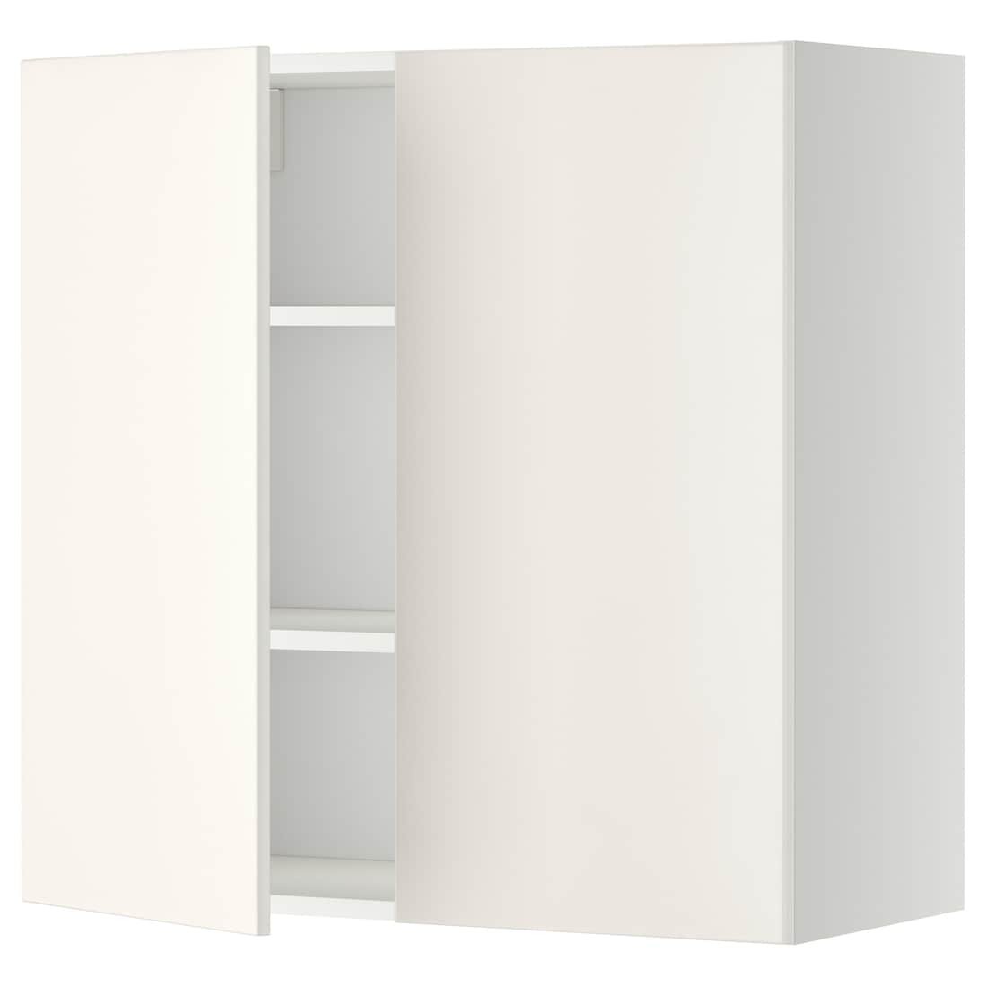 IKEA METOD МЕТОД Навесной шкаф с полками / 2 дверцы, белый / Veddinge белый, 80x80 см 39457606 | 394.576.06