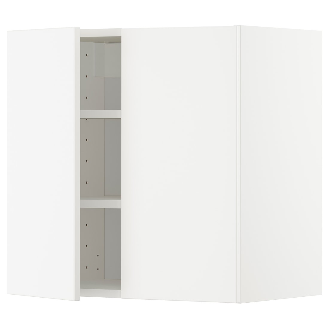 IKEA METOD МЕТОД Навесной шкаф с полками / 2 дверцы, белый / Veddinge белый, 60x60 см 09454987 | 094.549.87