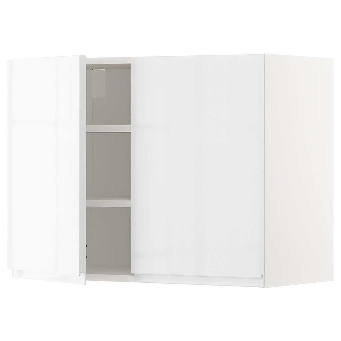 IKEA METOD МЕТОД Навесной шкаф с полками / 2 дверцы, белый / Voxtorp глянцевый / белый, 80x60 см 79456148 794.561.48