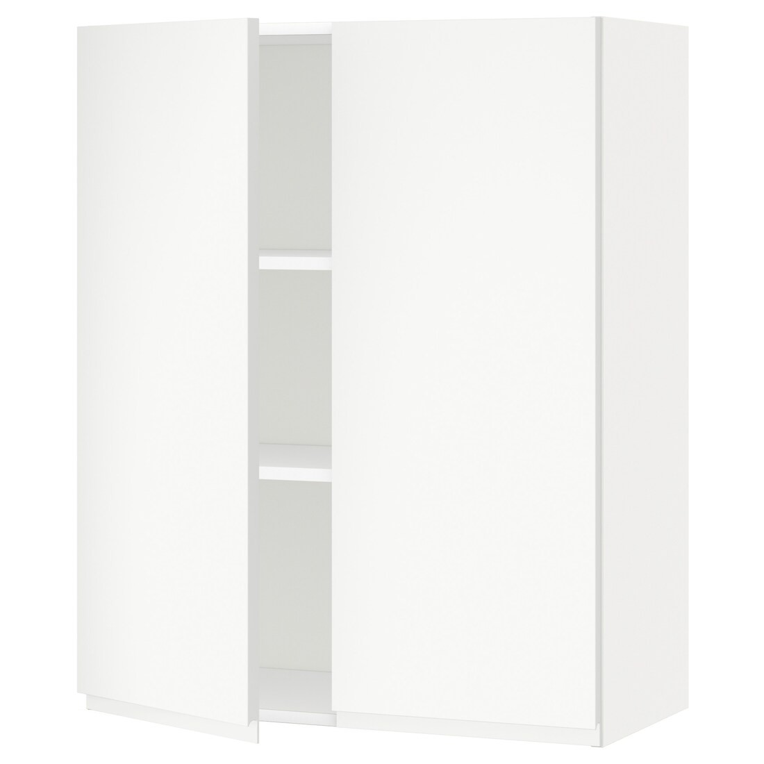 IKEA METOD МЕТОД Навесной шкаф с полками / 2 дверцы, белый / Voxtorp матовый белый, 80x100 см 19461379 194.613.79