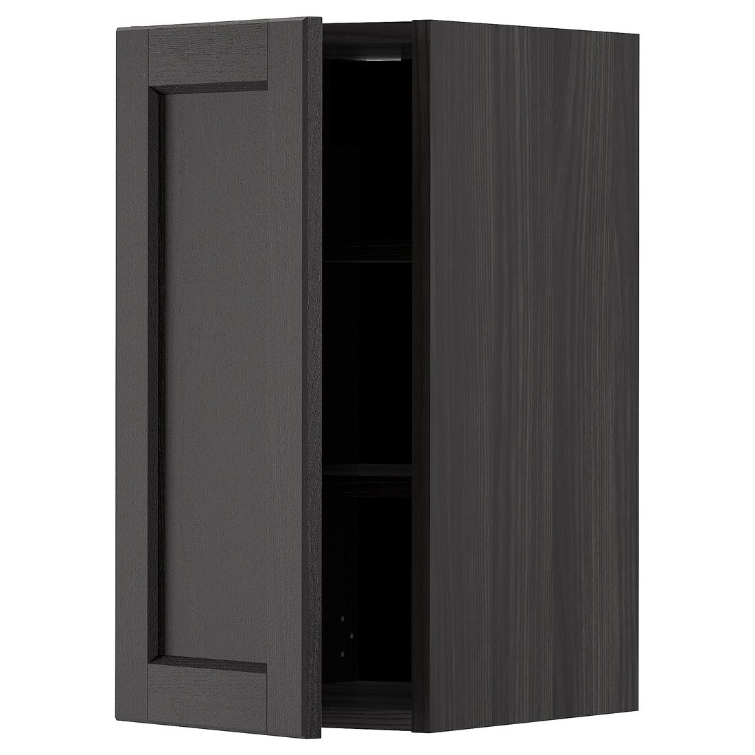 IKEA METOD МЕТОД Шкаф навесной с полками, черный / Lerhyttan черная морилка, 30x60 см 49465210 494.652.10