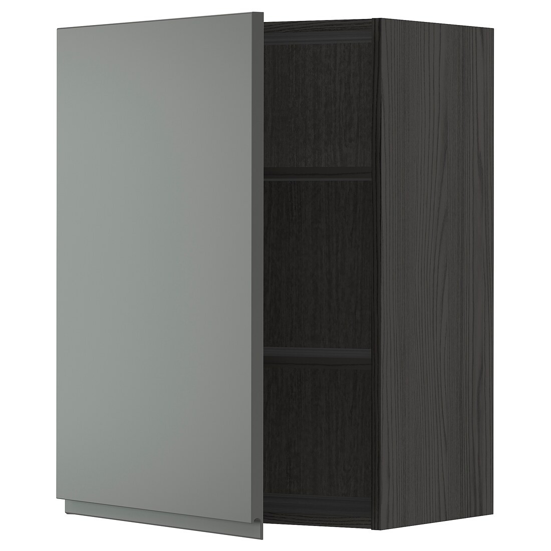 IKEA METOD МЕТОД Шкаф навесной с полками, черный / Voxtorp темно-серый, 60x80 см 59470046 594.700.46