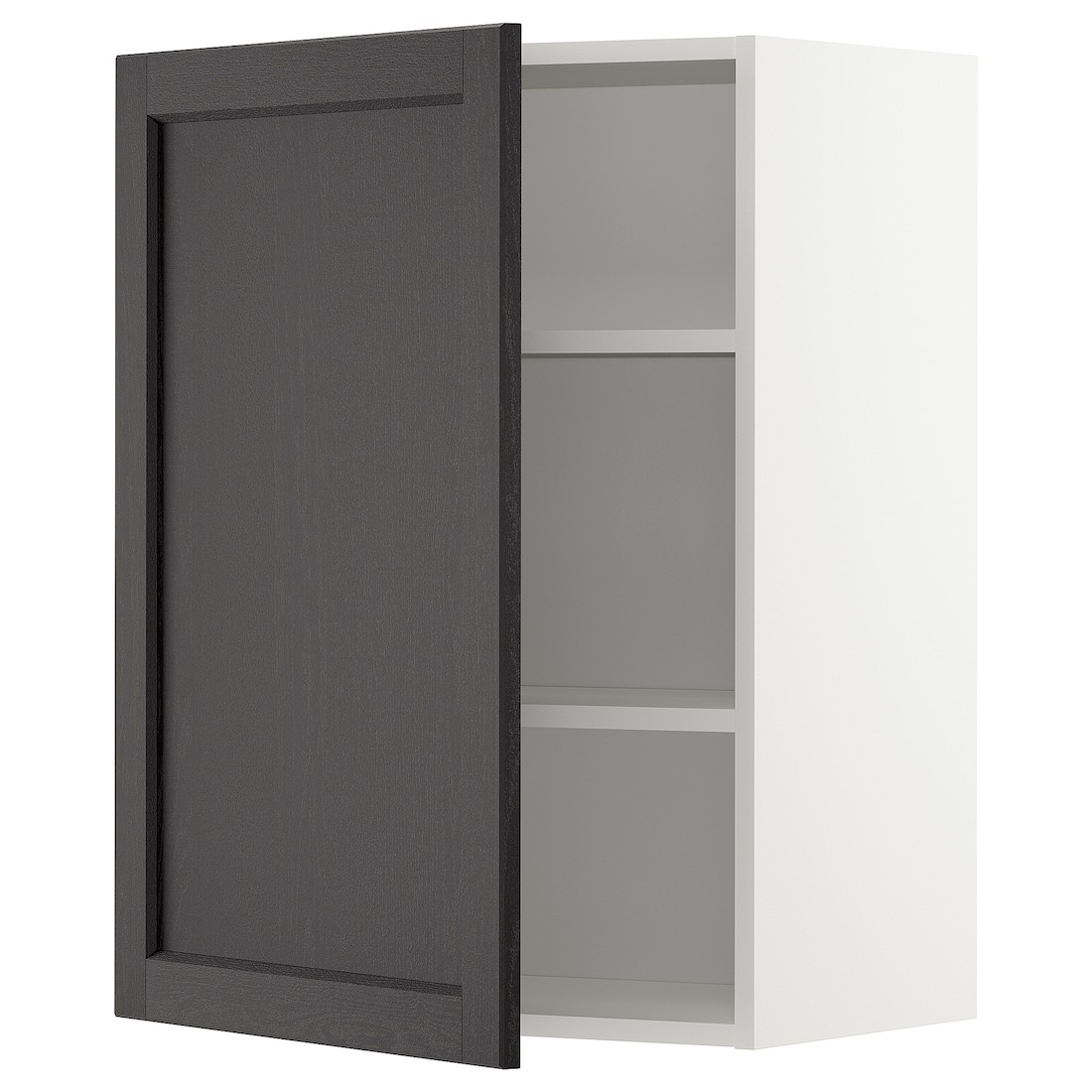 IKEA METOD МЕТОД Шкаф навесной с полками, белый / Lerhyttan черная морилка, 60x80 см 59464451 594.644.51
