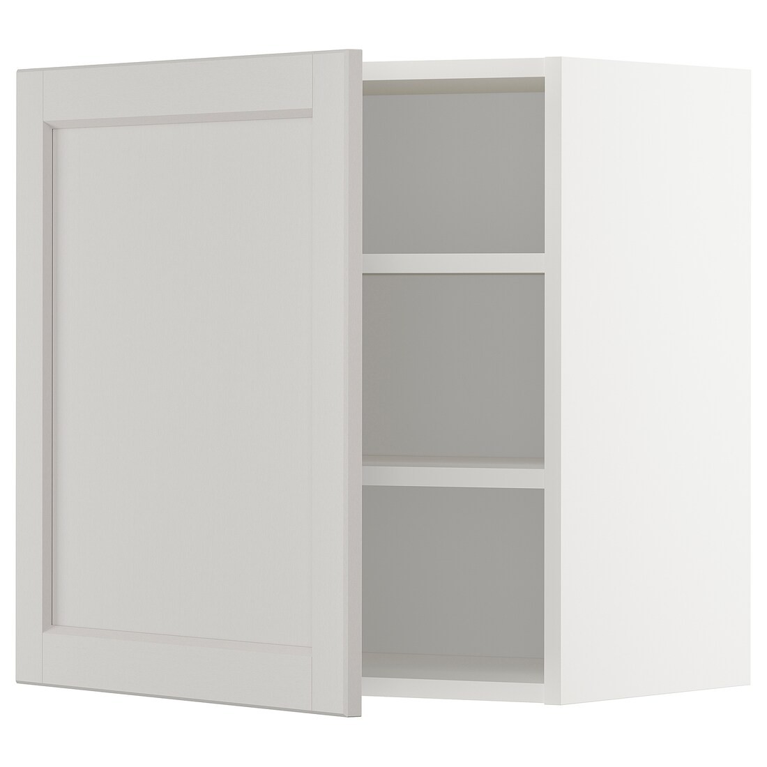 IKEA METOD МЕТОД Шкаф навесной с полками, белый / Lerhyttan светло-серый, 60x60 см 19457240 | 194.572.40