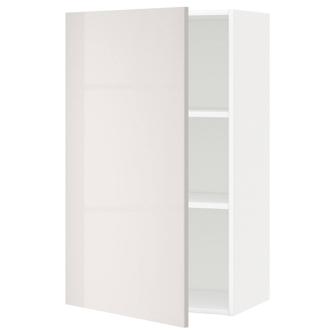 IKEA METOD МЕТОД Шкаф навесной с полками, белый / Ringhult светло-серый, 60x100 см 99456374 994.563.74