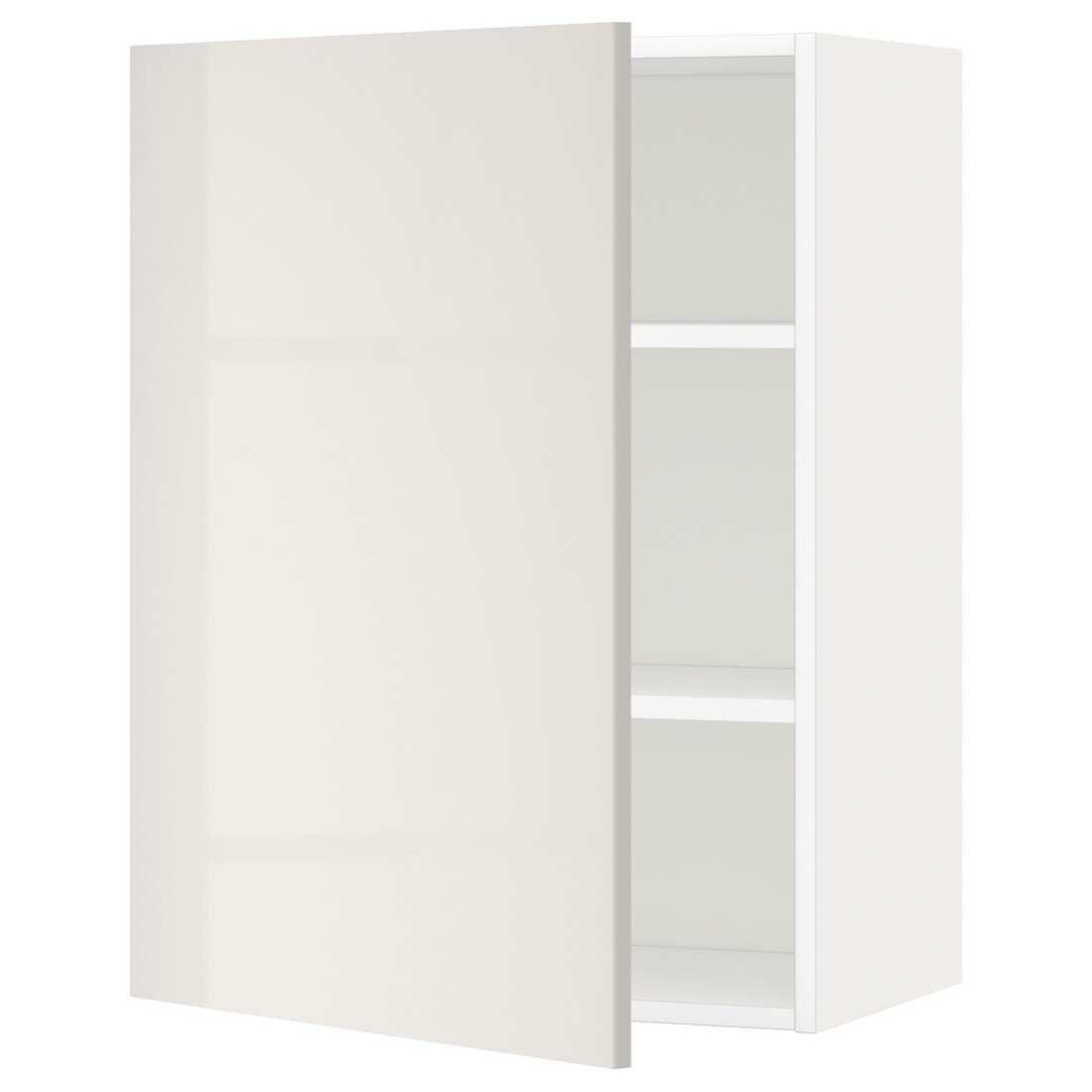 IKEA METOD МЕТОД Шкаф навесной с полками, белый / Ringhult светло-серый, 60x80 см 49458257 494.582.57