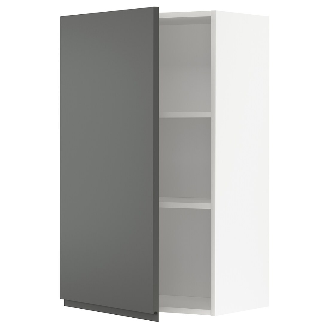 IKEA METOD МЕТОД Шкаф навесной с полками, белый / Voxtorp темно-серый, 60x100 см 29468455 | 294.684.55
