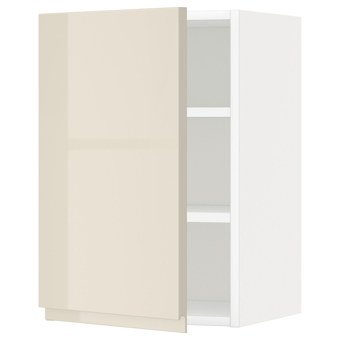 IKEA METOD МЕТОД Шкаф навесной с полками, белый / Voxtorp глянцевый светло-бежевый, 40x60 см 49461617 | 494.616.17