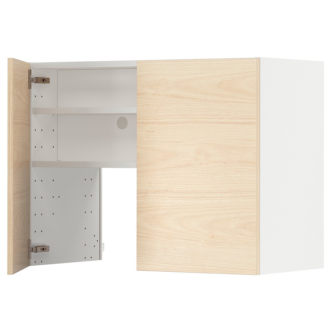 IKEA METOD МЕТОД Навесной шкаф с полкой / дверью, белый / Askersund узор светлый ясень 39504392 | 395.043.92