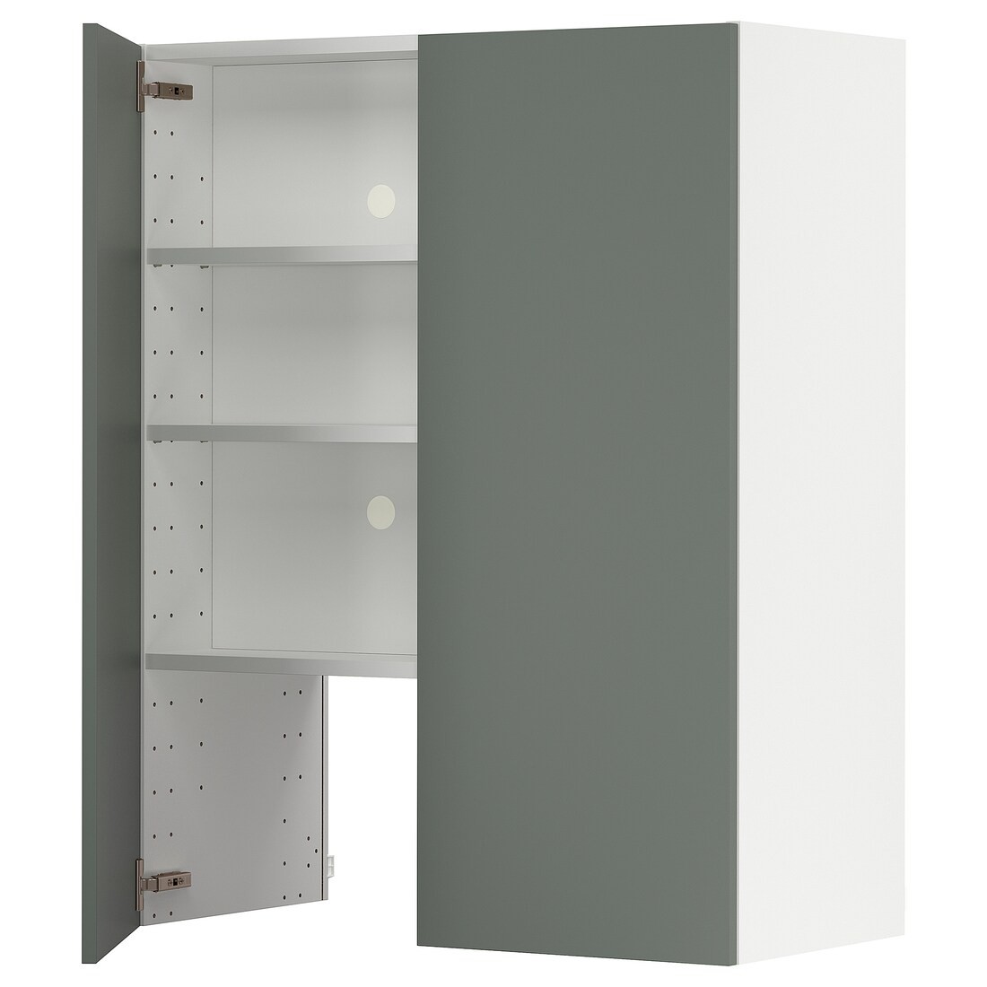 IKEA METOD МЕТОД Навесной шкаф с полкой / дверью, белый / Bodarp серо-зеленый 49504278 | 495.042.78