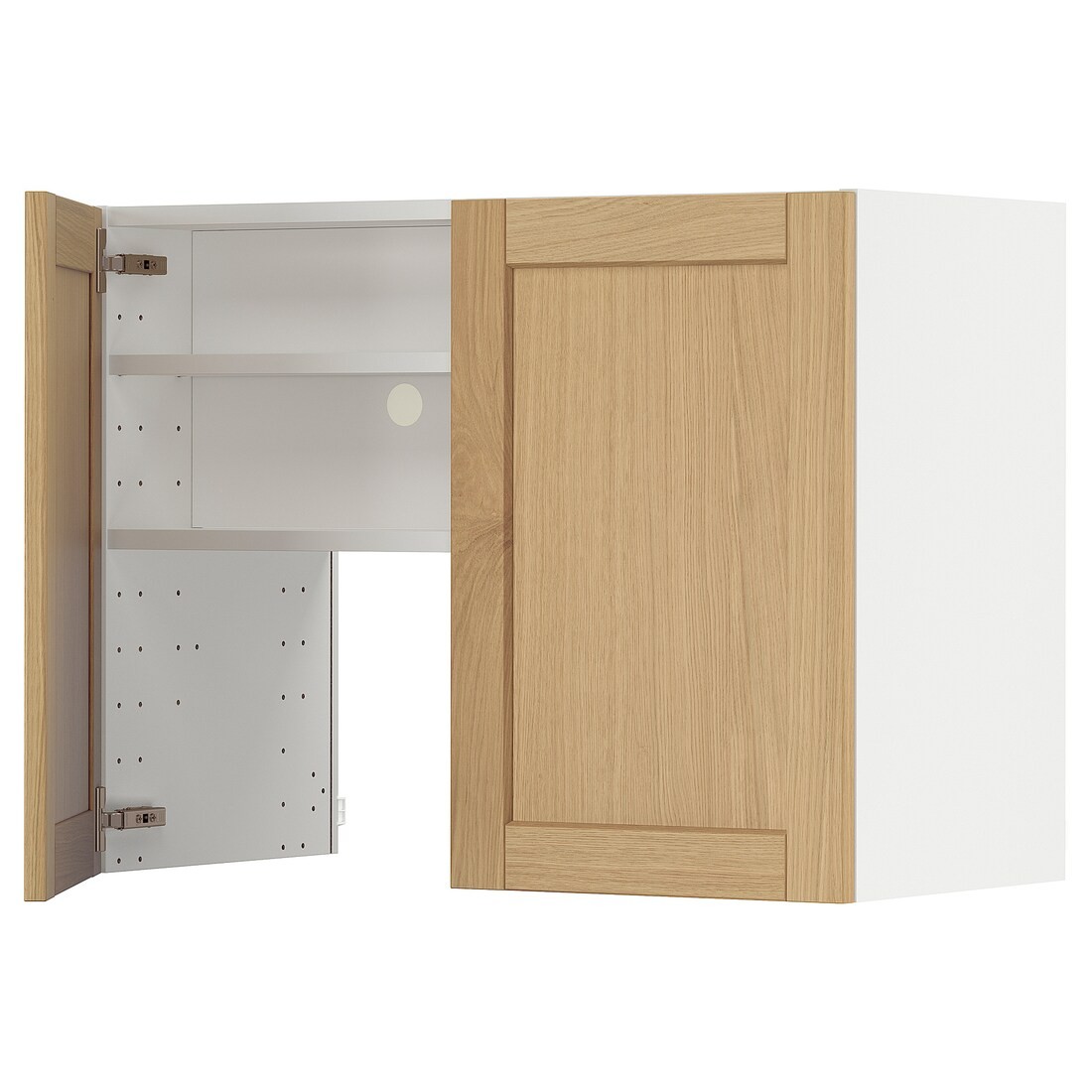 IKEA METOD Навесной шкаф с полкой / дверью, белый / дуб Forsbacka, 80x60 см 09509386 095.093.86