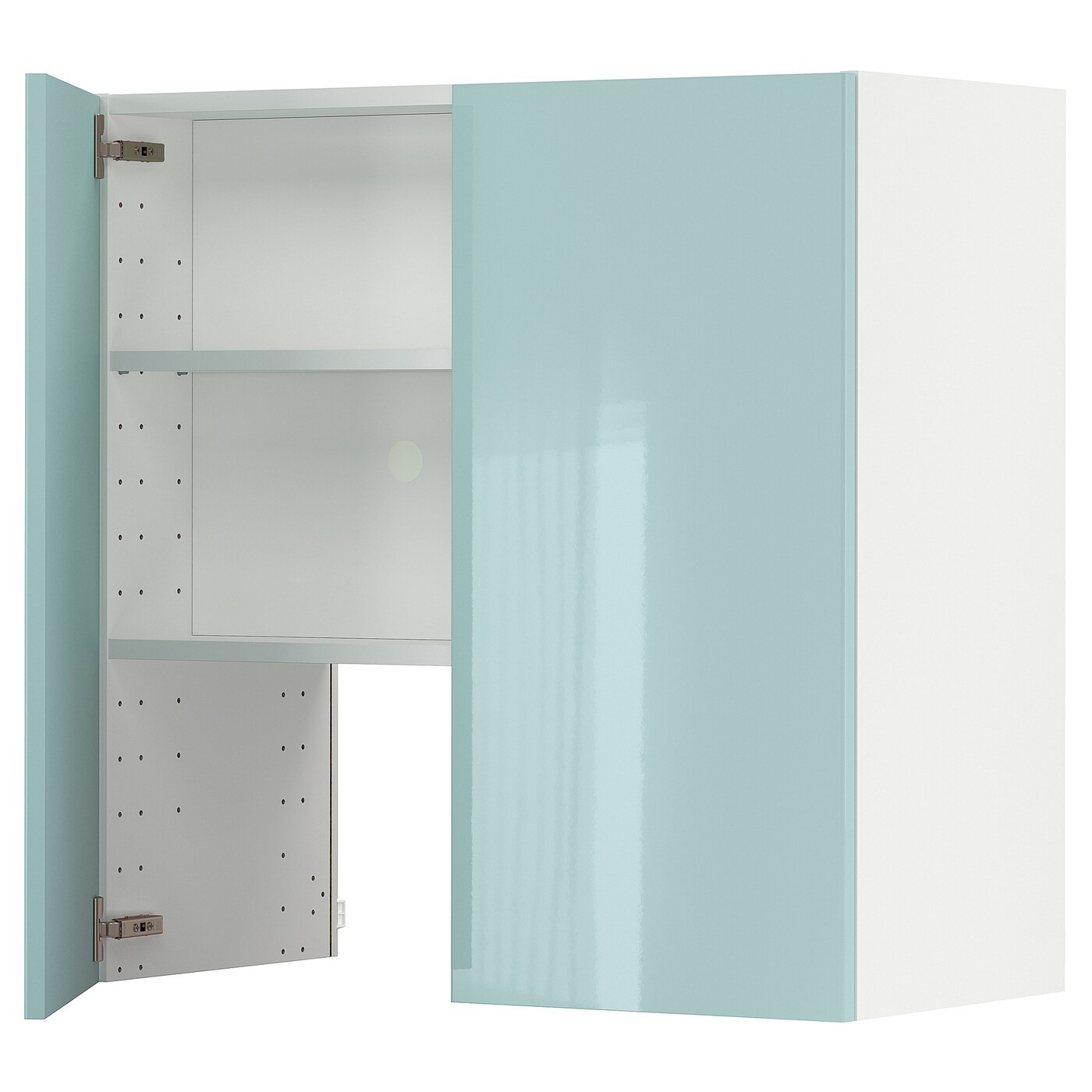 IKEA METOD МЕТОД Навесной шкаф с полкой / дверью, белый Järsta / глянцнвый светло-бирюзовый 99504332 | 995.043.32