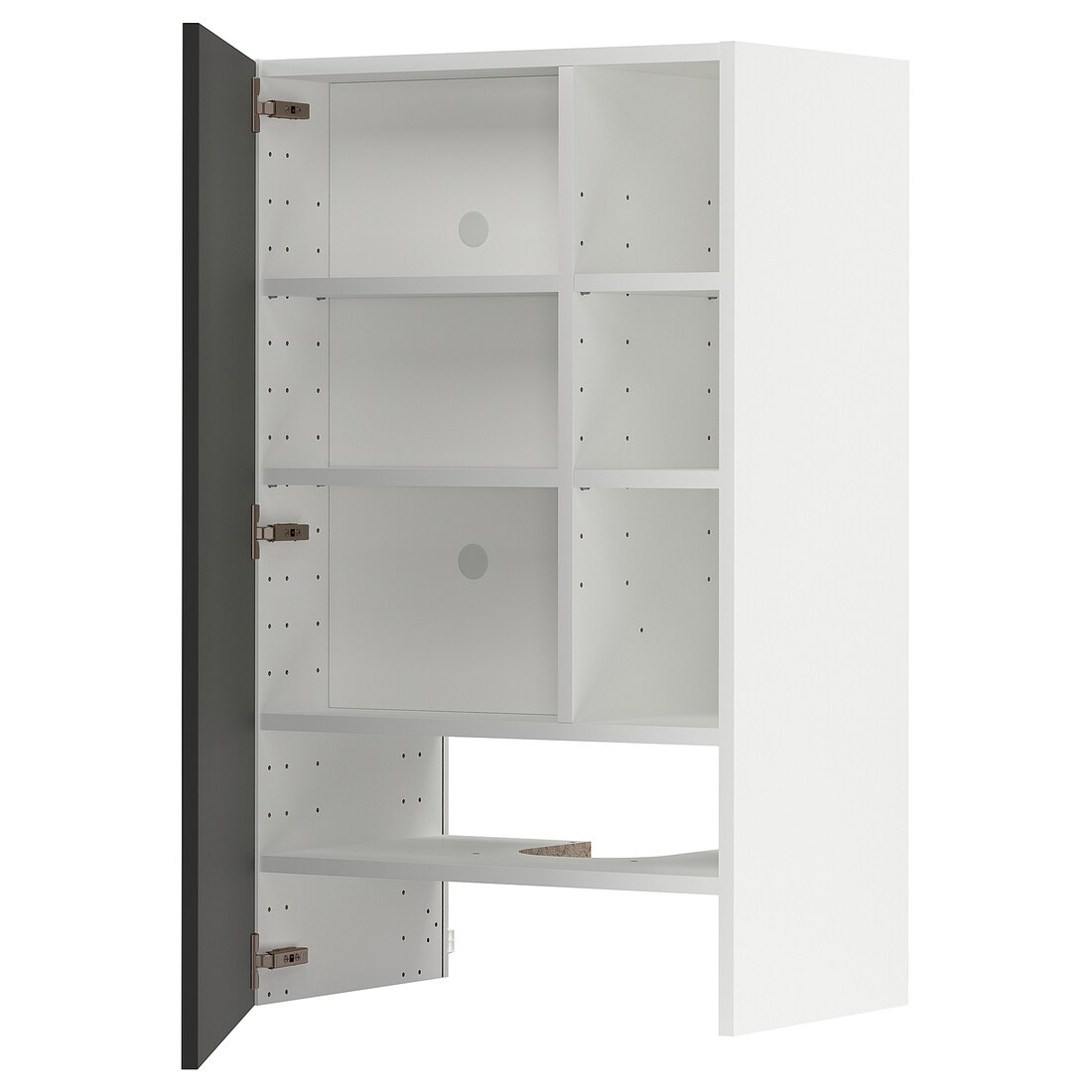 IKEA METOD МЕТОД Навесной шкаф с полкой / дверью, белый / Nickebo матовый антрацит 69504220 | 695.042.20