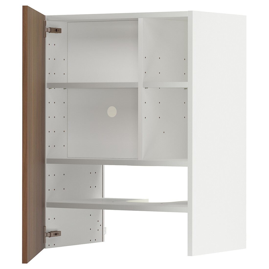 IKEA METOD Навесной шкаф с полкой / дверью, белый / Имитация коричневого ореха, 60x80 см 49519963 | 495.199.63