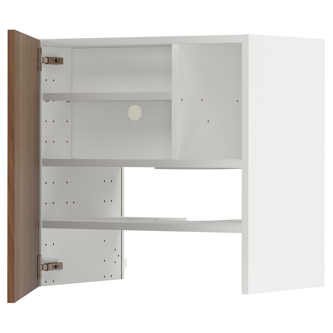 IKEA METOD Навесной шкаф с полкой / дверью, белый / Имитация коричневого ореха, 60x60 см 99519512 | 995.195.12