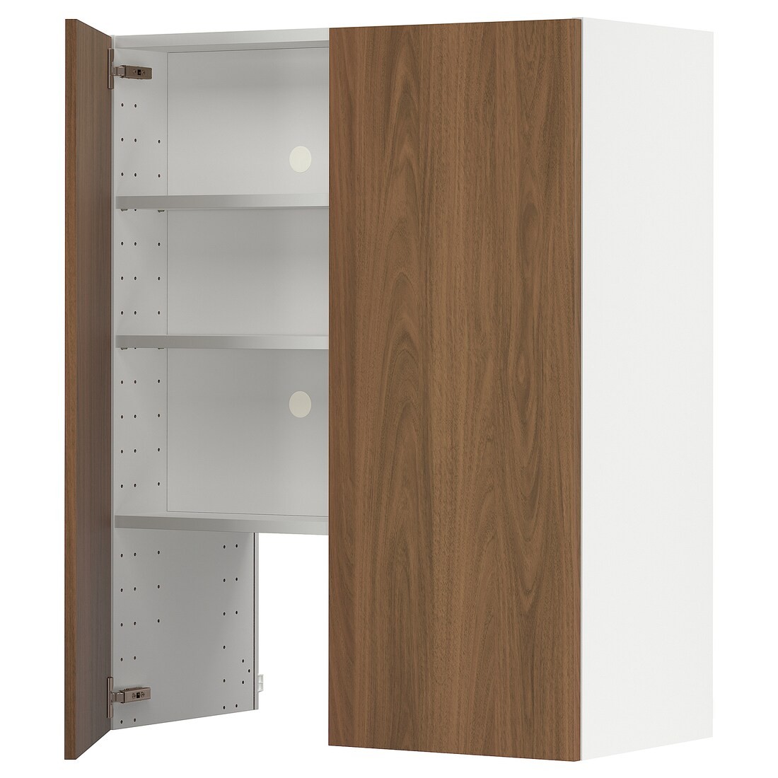 IKEA METOD Навесной шкаф с полкой / дверью, белый / Имитация коричневого ореха, 80x100 см 09518913 | 095.189.13