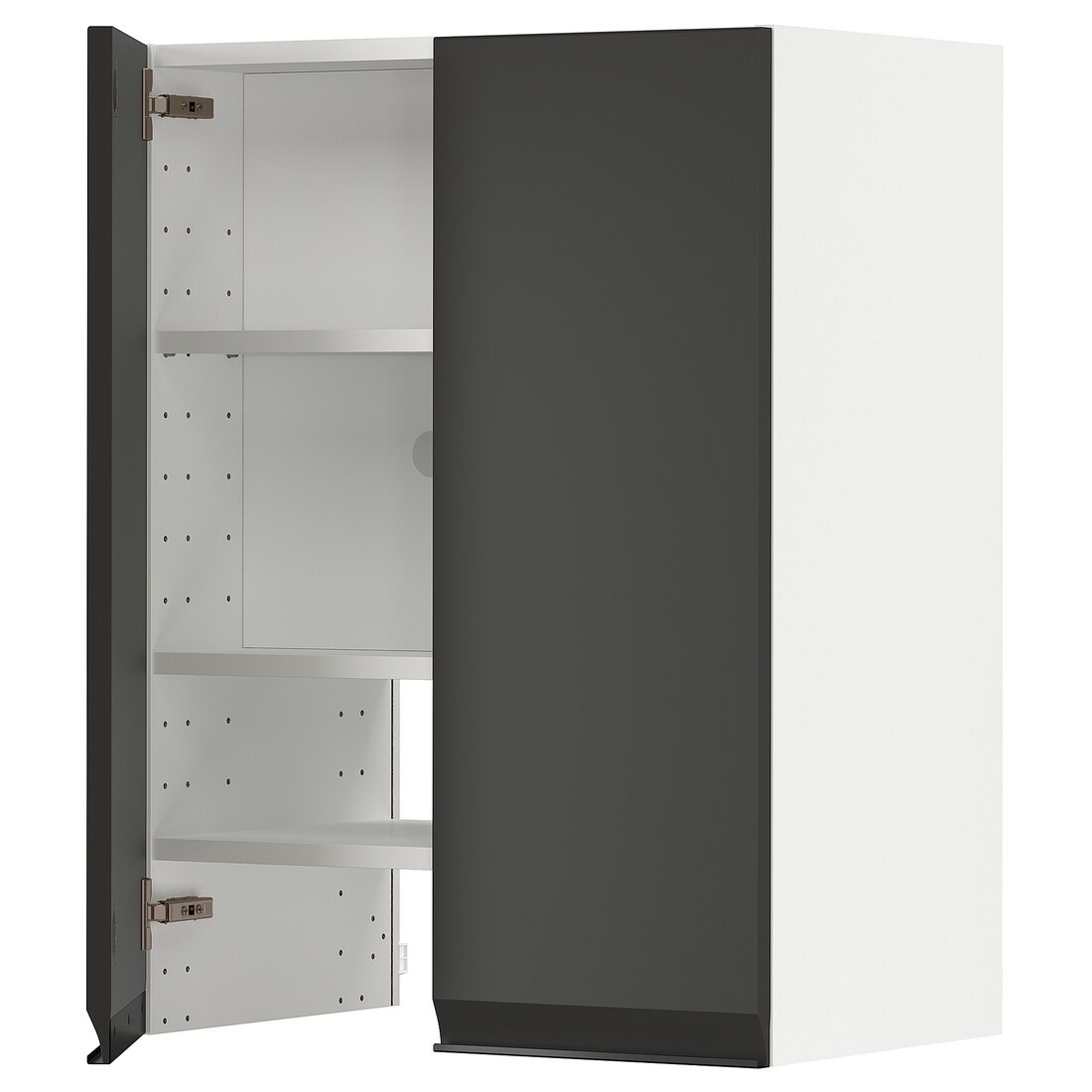 IKEA METOD Навесной шкаф с полкой / дверью, белый / Upplöv матовый антрацит, 60x80 см 99504544 | 995.045.44