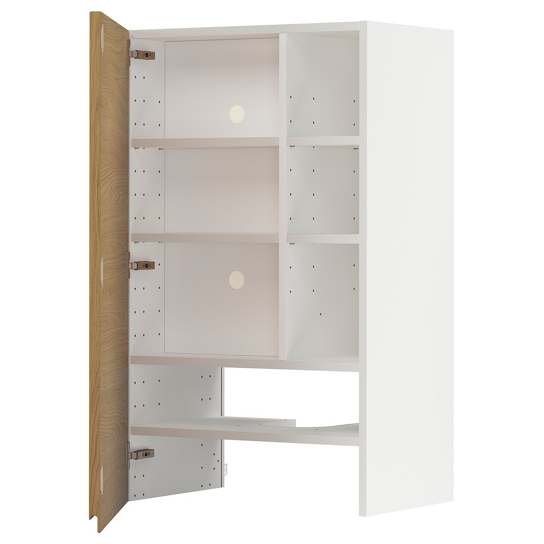IKEA METOD навесной шкаф д/вытяжки/полка/дверь, белый / Voxtorp имитация дуб, 60x100 см 19538859 195.388.59