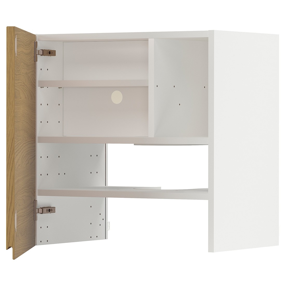 IKEA METOD навесной шкаф д/вытяжки/полка/дверь, белый / Voxtorp имитация дуб, 60x60 см 69539069 695.390.69