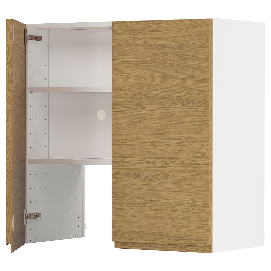 IKEA METOD навесной шкаф д/вытяжки/полка/дверь, белый / Voxtorp имитация дуб, 80x80 см 89537936 | 895.379.36
