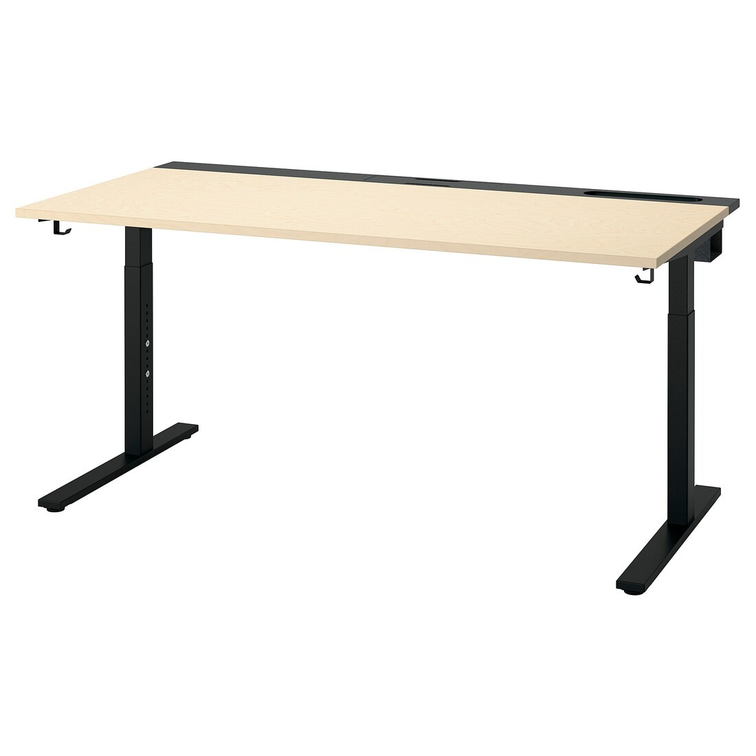IKEA MITTZON письменный стол, береза / черный шпон, 160x80 см 89529106 | 895.291.06