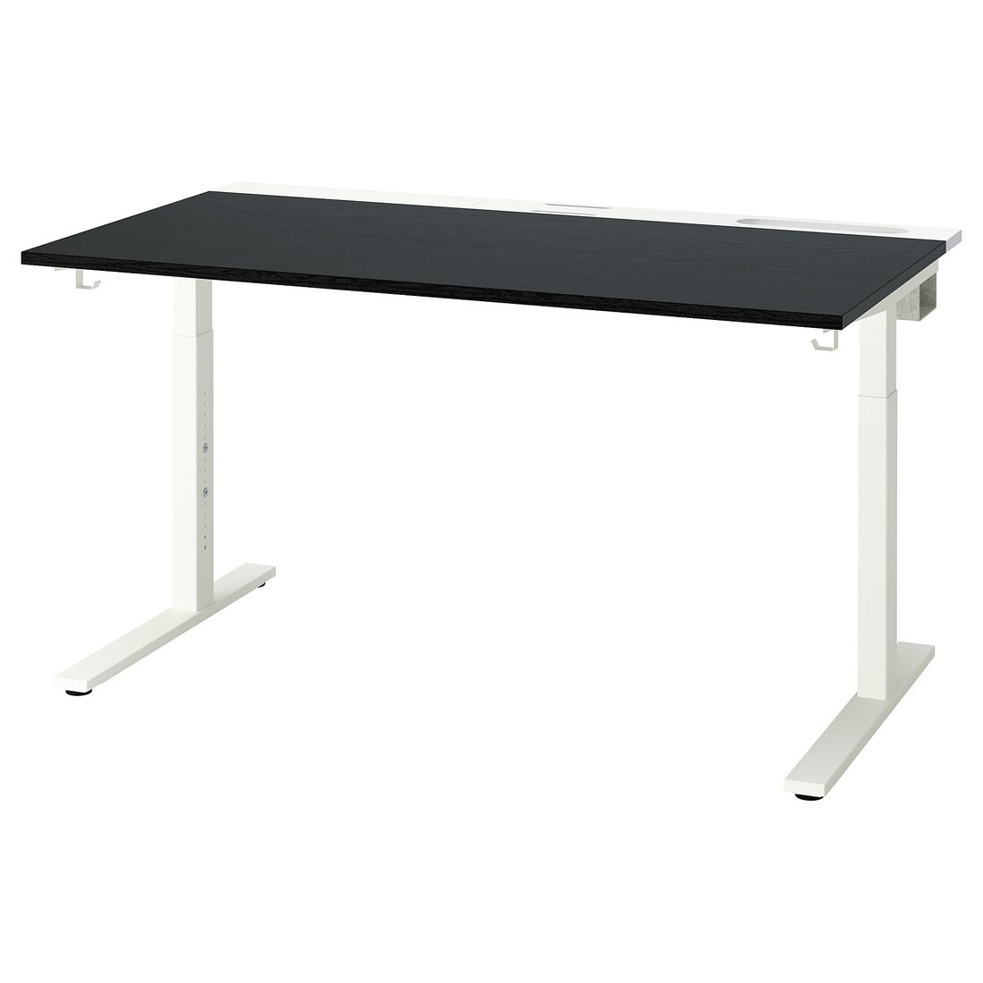 IKEA MITTZON письменный стол, ясеневый шпон черная морилка / белый, 140x80 см 49528123 | 495.281.23