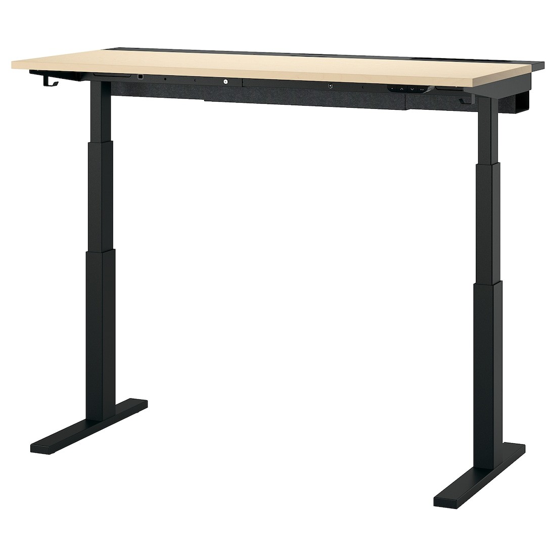 IKEA MITTZON стол/трансф, электрическая береза/черный шпон, 140x60 см 59528226 | 595.282.26