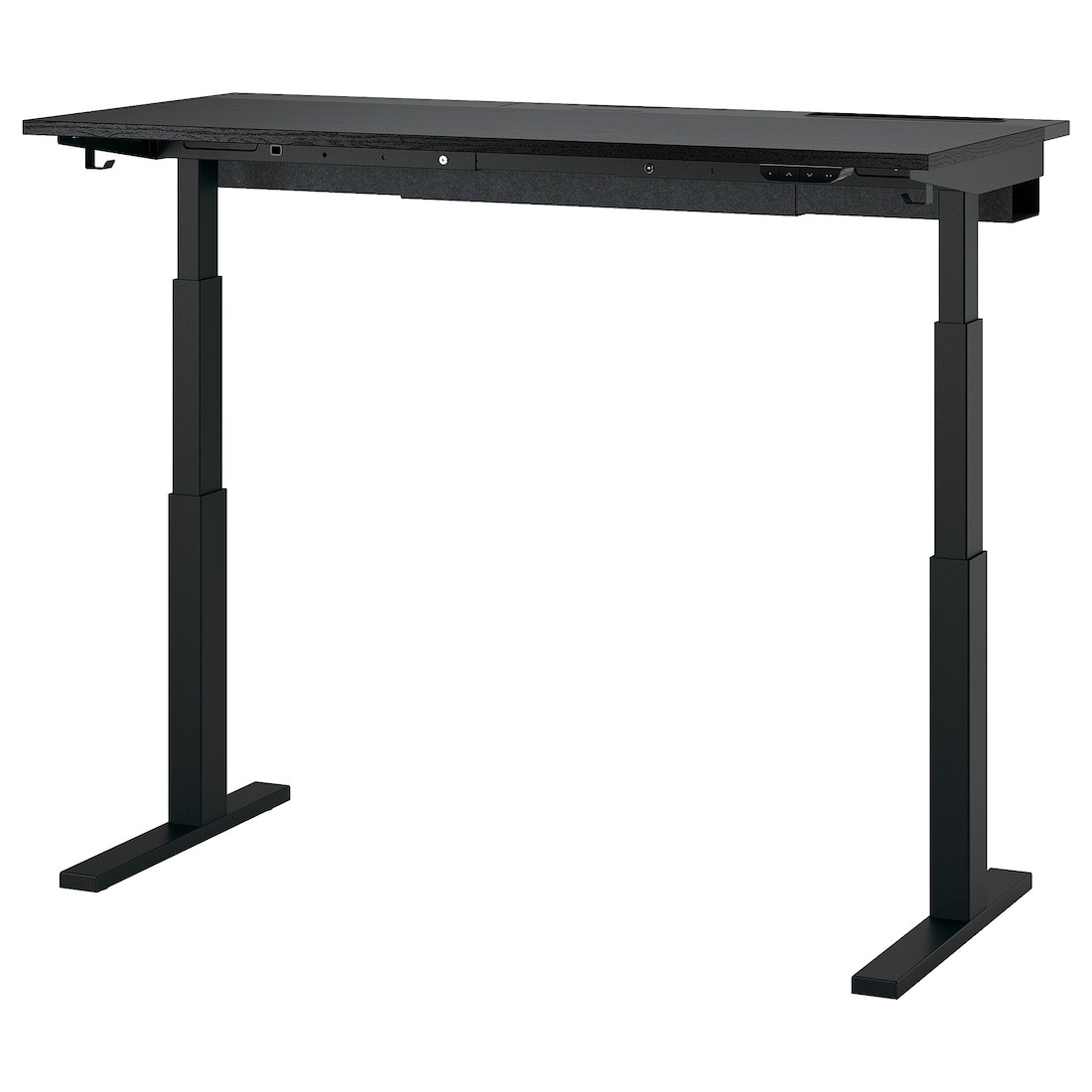 IKEA MITTZON стол/трансф, электрический черный ясеневой шпон/черный, 140x60 см 09528257 | 095.282.57