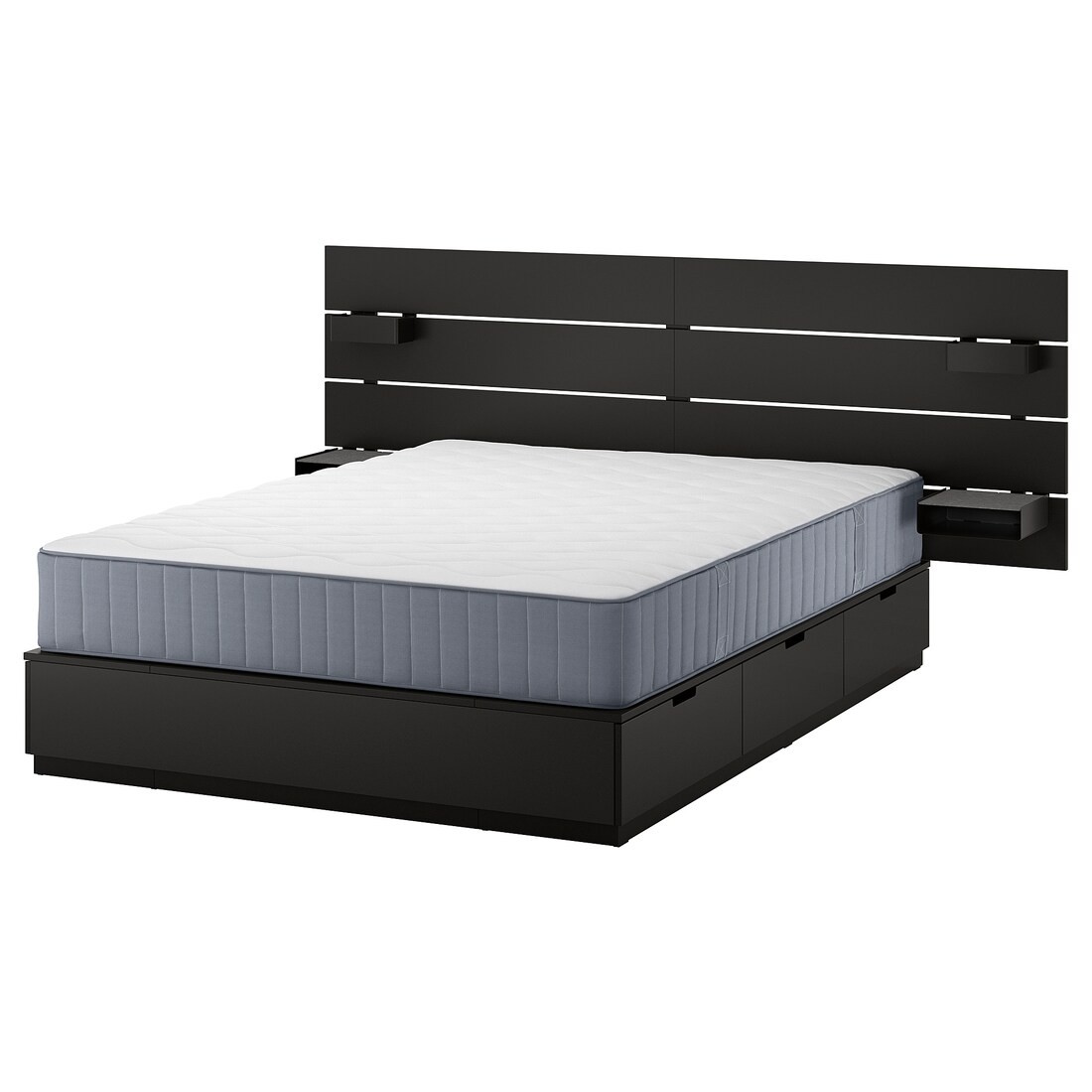 IKEA NORDLI Кровать с контейнером и матрасом, 140x200 см 79541793 | 795.417.93