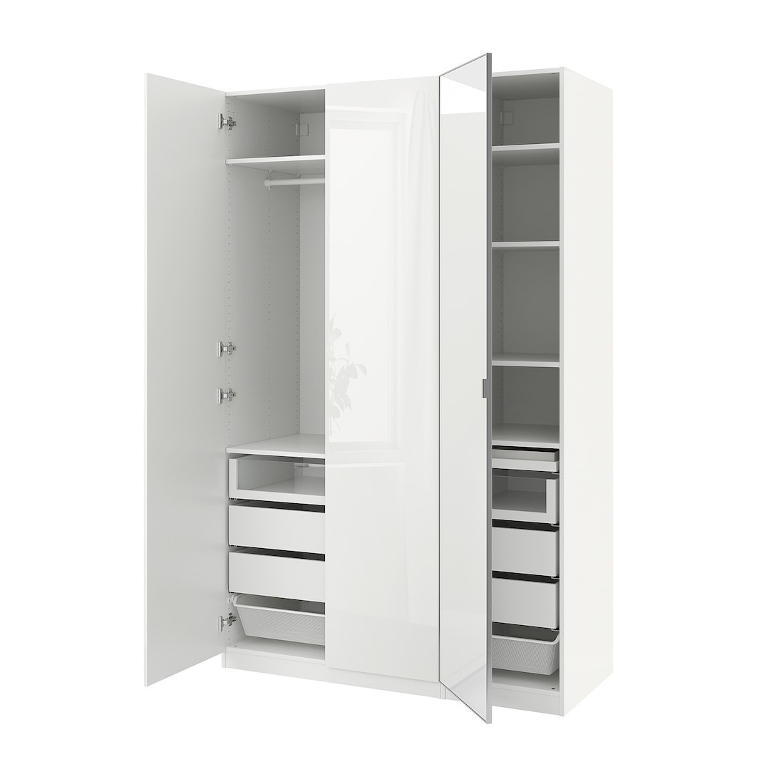 IKEA PAX / FARDAL/ÅHEIM Комбинация шкафов, белый / глянцевый / белый зеркало, 150x60x236 см 59515403 595.154.03
