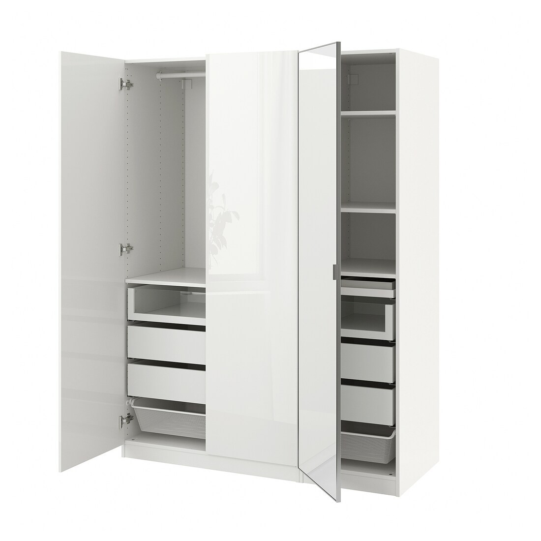 IKEA PAX / FARDAL/ÅHEIM Комбинация шкафов, белый / глянцевый / белый зеркало, 150x60x201 см 99515401 | 995.154.01