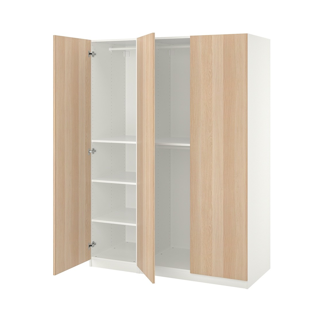 IKEA PAX ПАКС / FORSAND ФОРСАНД Комбинация шкафов, белый / под беленый дуб, 150x60x201 cм 99500701 995.007.01
