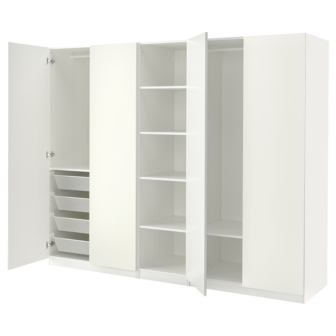IKEA PAX ПАКС / FORSAND ФОРСАНД Шкаф, белый / белый, 250x60x201 cм 29478082 294.780.82