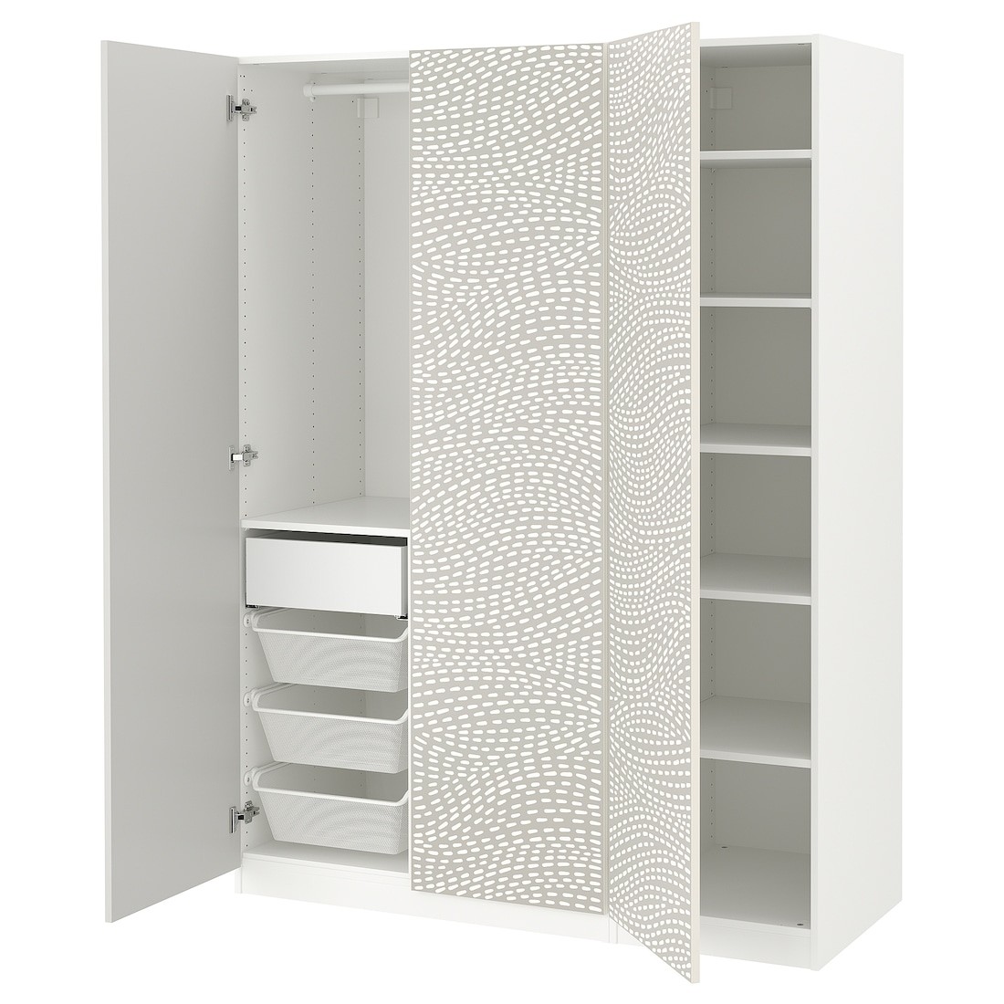IKEA PAX / MISTUDDEN Комбинация шкафов, белый/серый узор, 150x60x201 см 39521216 395.212.16