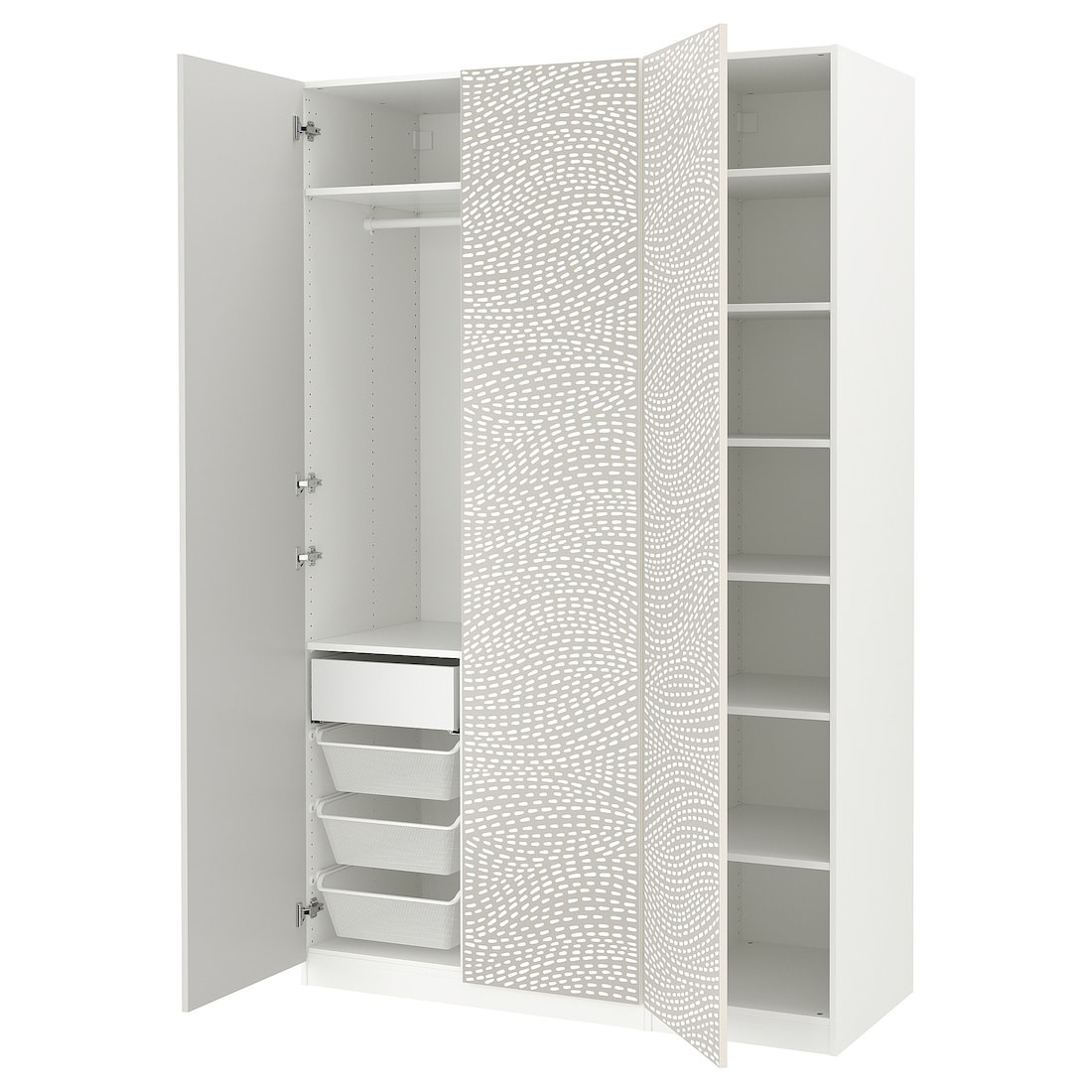 IKEA PAX / MISTUDDEN Комбинация шкафов, белый/серый узор, 150x60x236 см 79521219 | 795.212.19