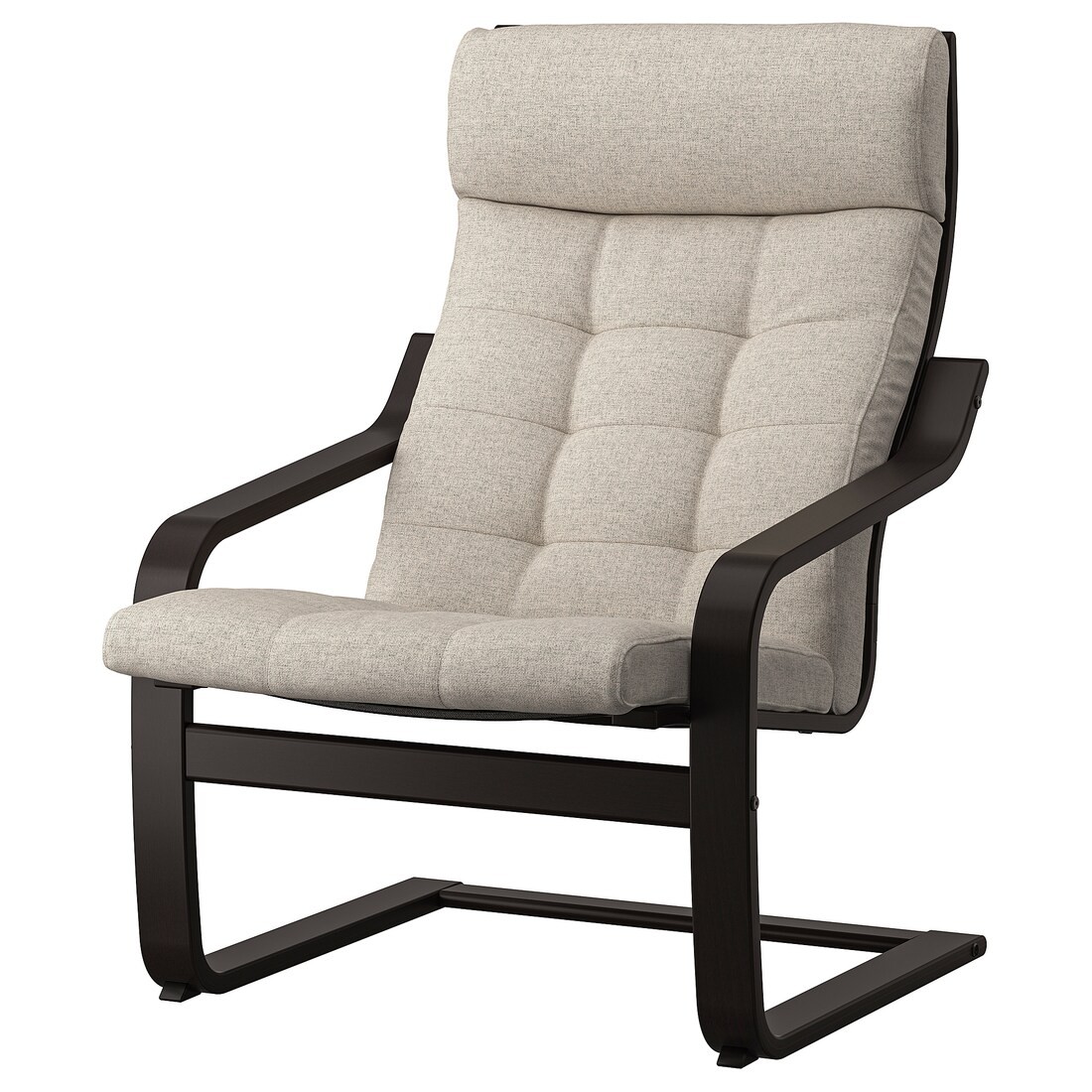 IKEA POÄNG Кресло, черно-коричневый/Гуннаред бежевый 49501982 495.019.82