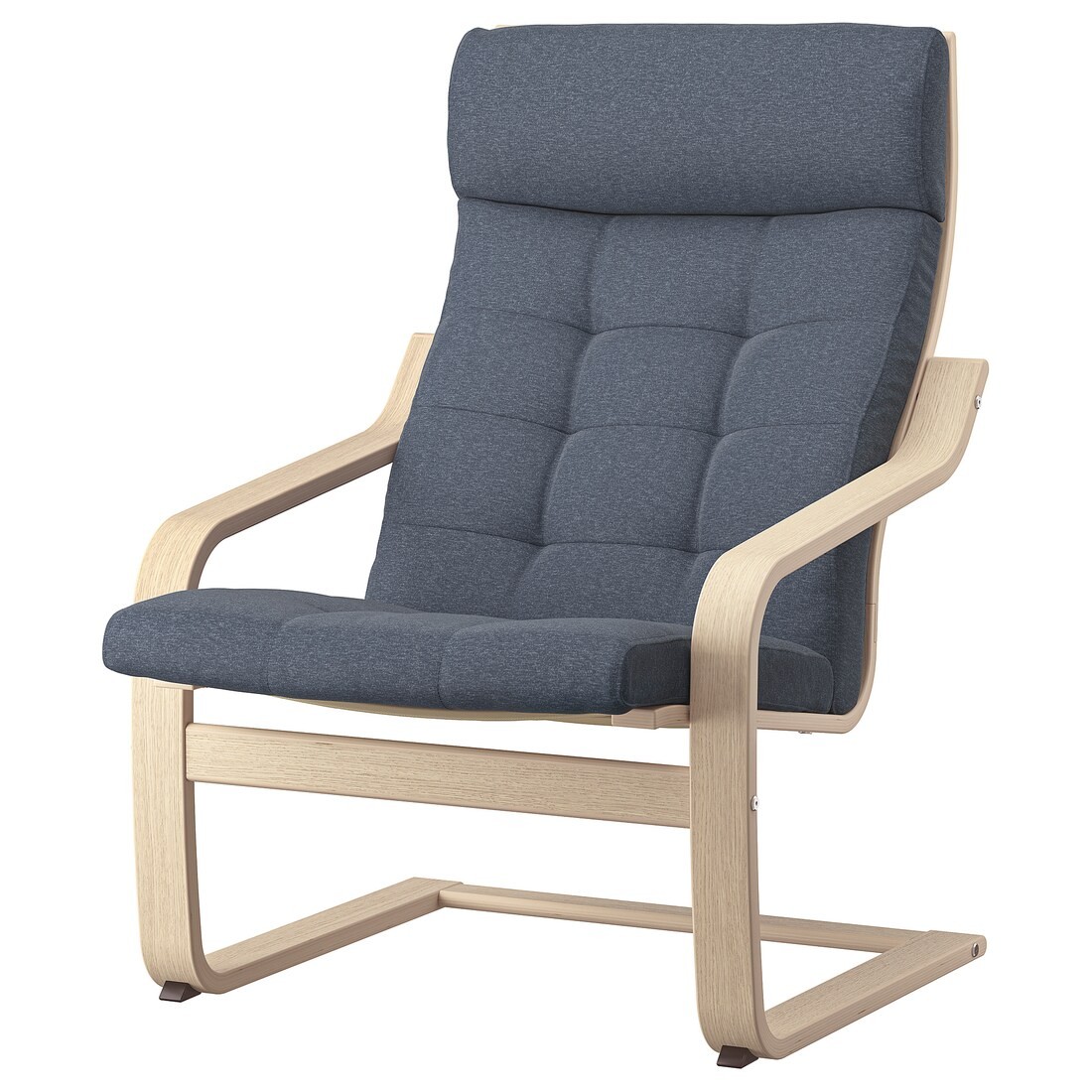 IKEA POÄNG Кресло, дубовый шпон, беленый/Гуннаред синий 79502188 | 795.021.88