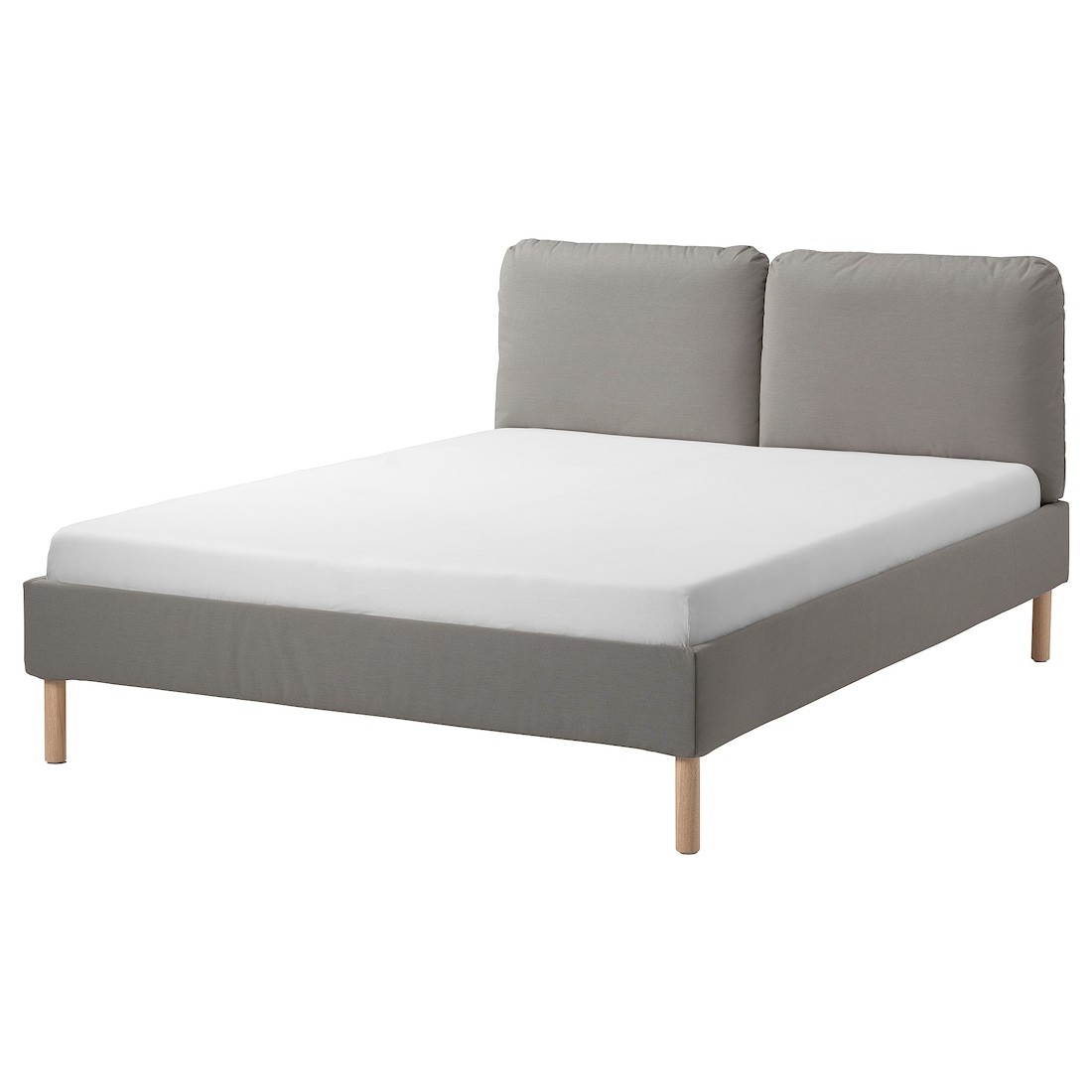 IKEA SAGESUND Кровать с обивкой, Дисерёд коричневый/Лурой, 160x200 см 19496487 194.964.87