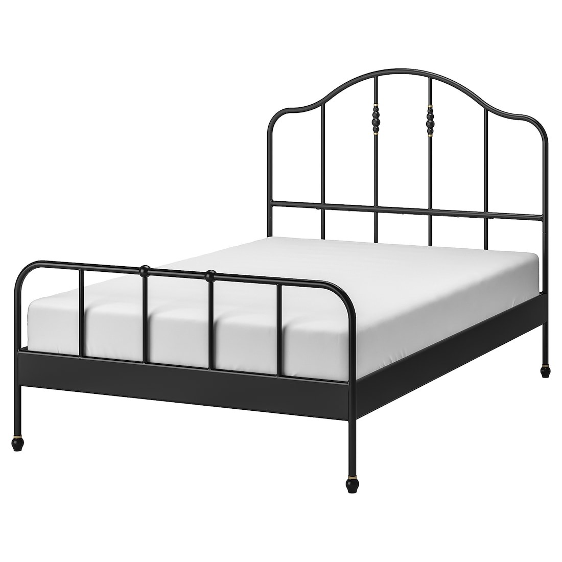 IKEA SAGSTUA САГСТУА Кровать двуспальная, черный / Lönset, 140x200 см 09268909 092.689.09