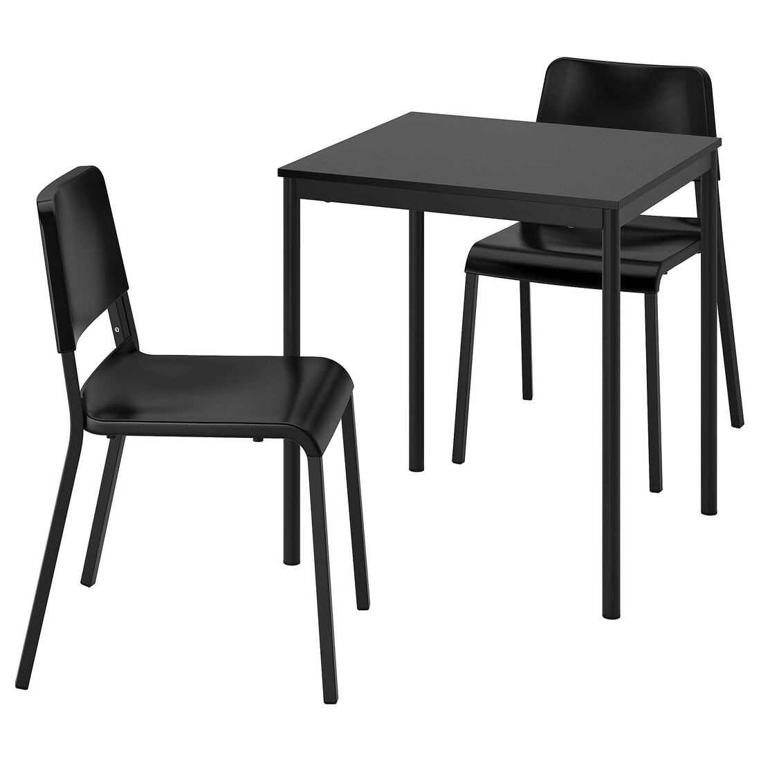 IKEA SANDSBERG / TEODORES Стол и 2 стула, черный / черный, 67x67 см 59494274 594.942.74