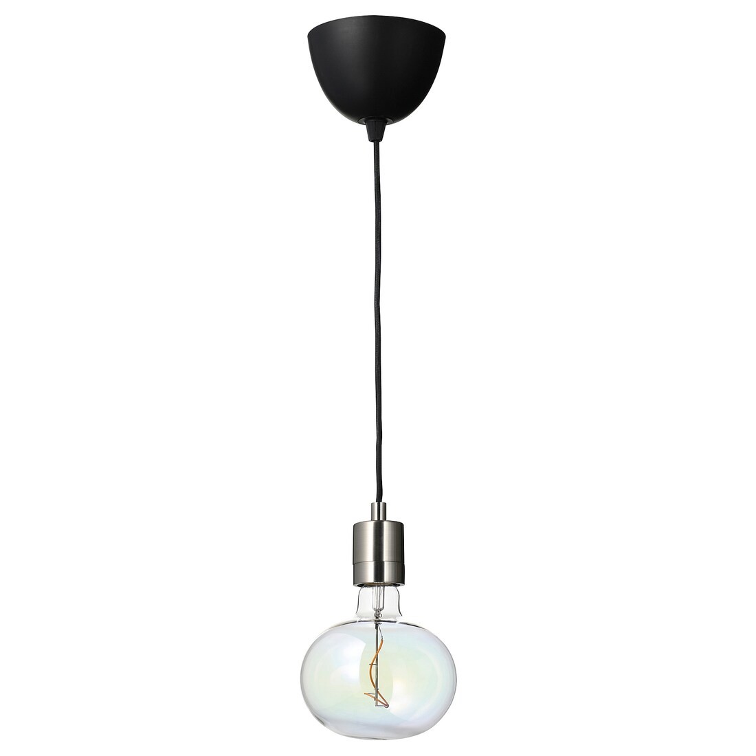 IKEA SKAFTET / MOLNART Подвесной светильник с лампочкой, никелированный / форма эллипса разноцветный 09494530 094.945.30