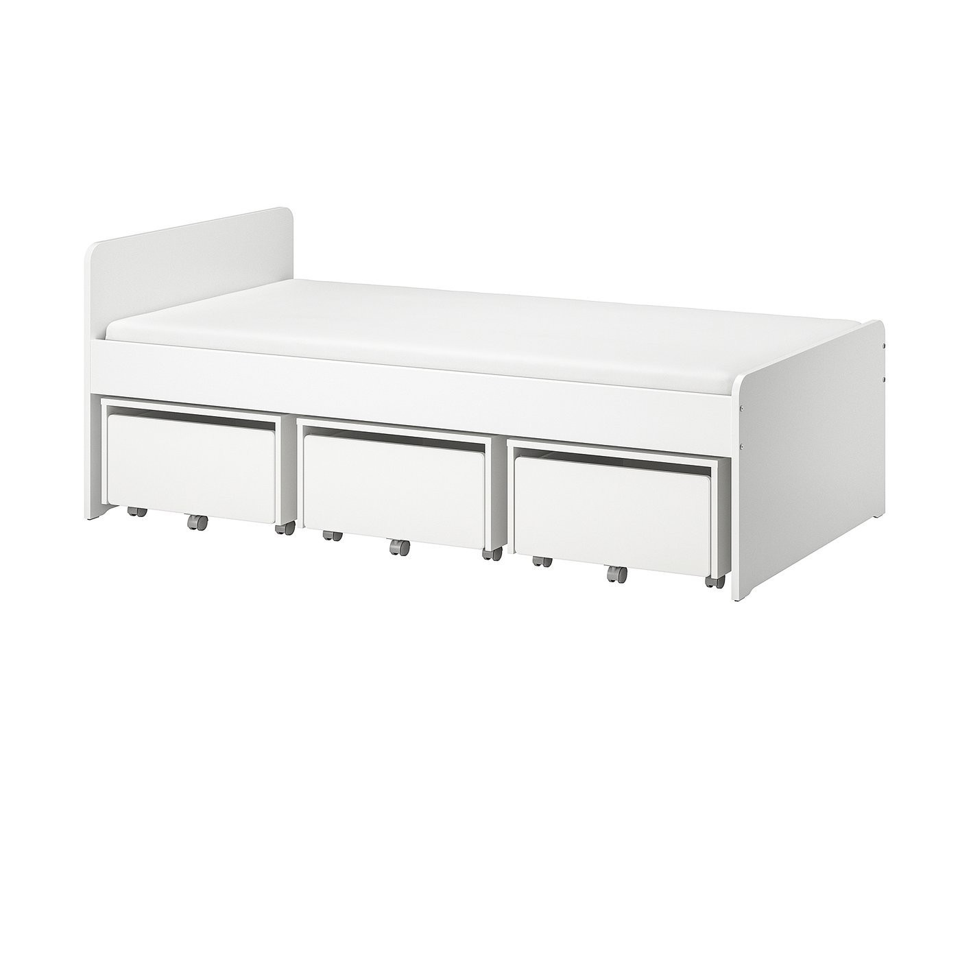 IKEA SLÄKT СЛЕКТ Ліжко з 3 ящиками, білий, 90x200 см 89386070 | 893.860.70